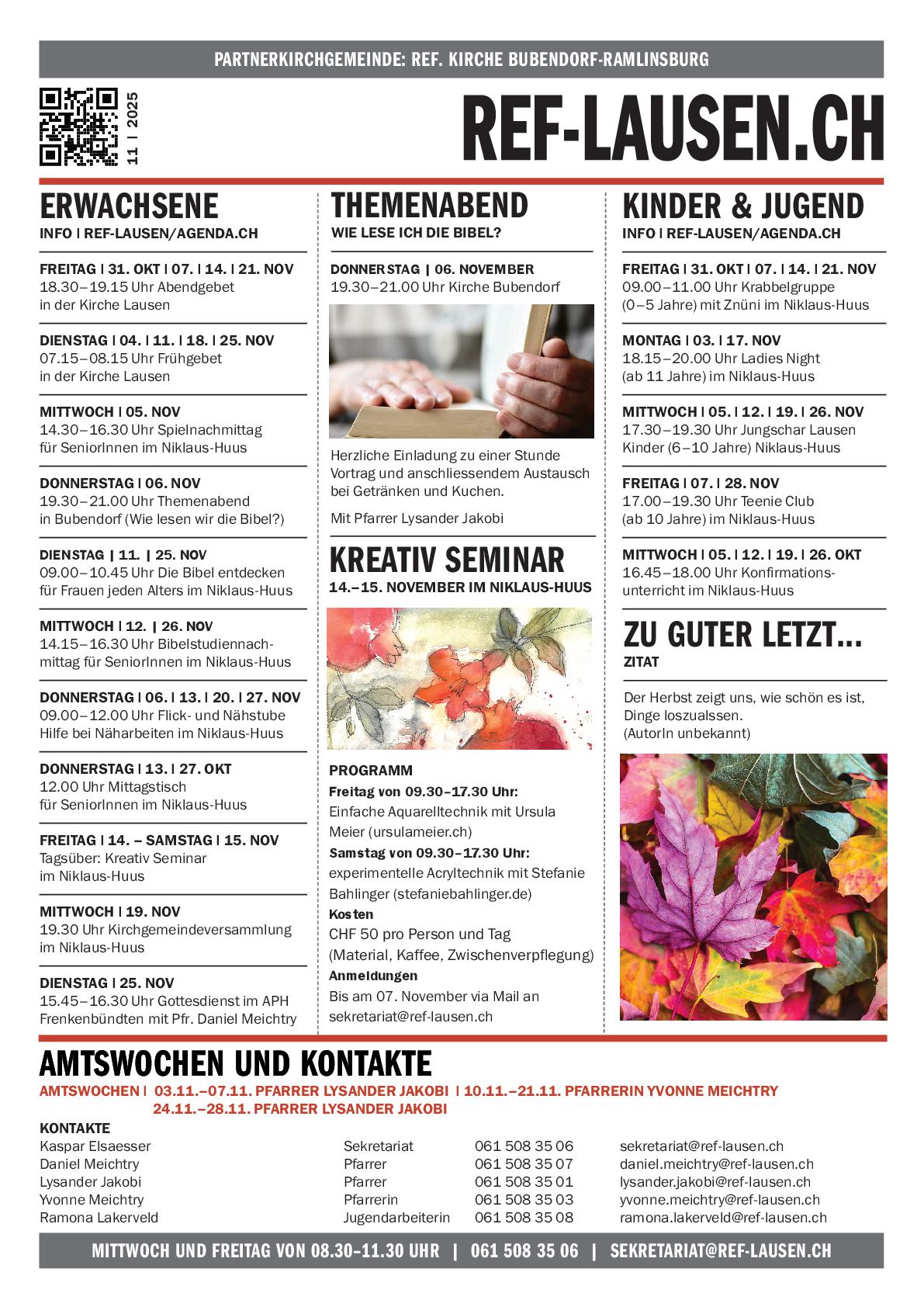 News » KIRCHE AKTUELL | Monat November 2025