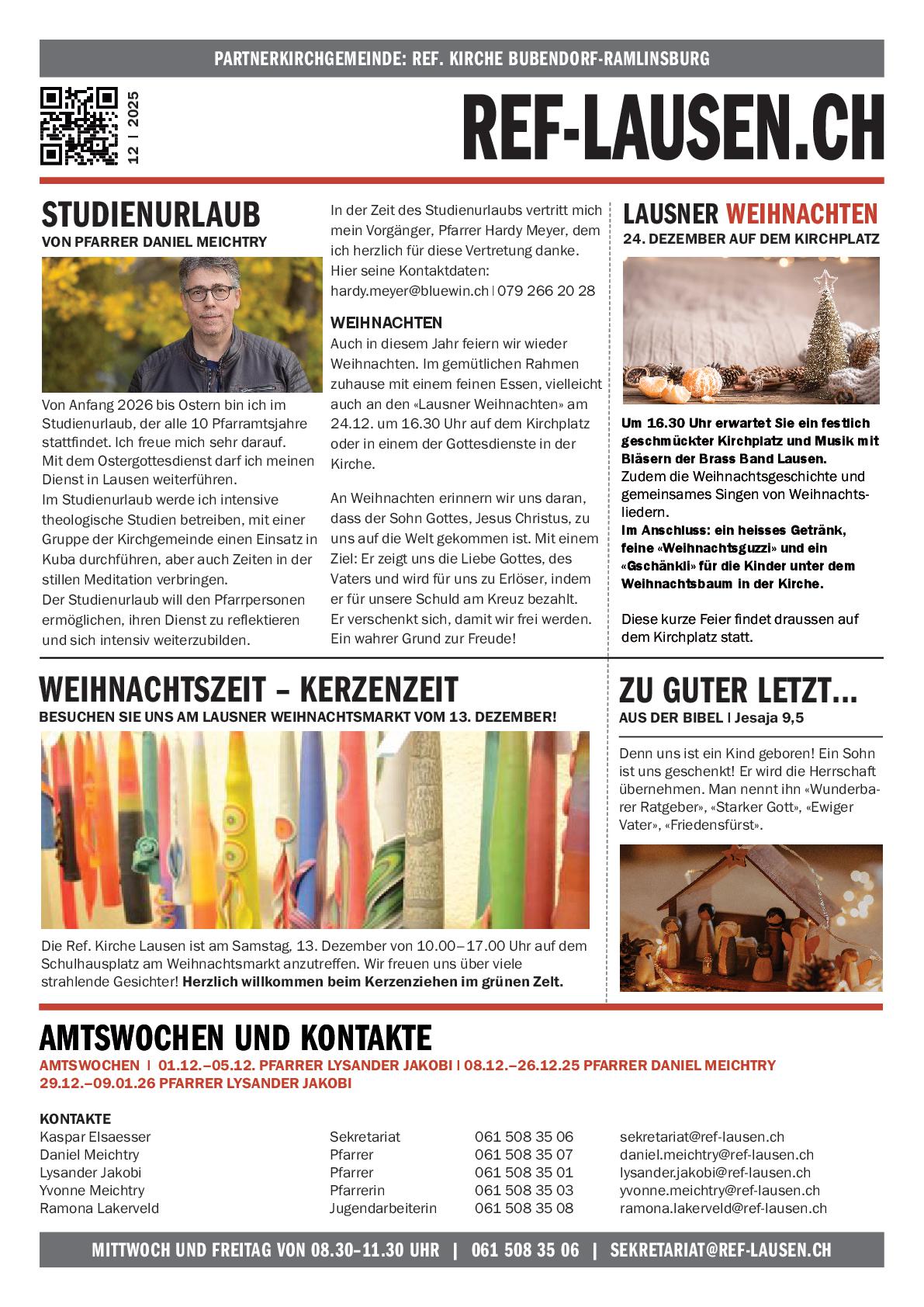 News » KIRCHE AKTUELL | Monat Dezember 2025