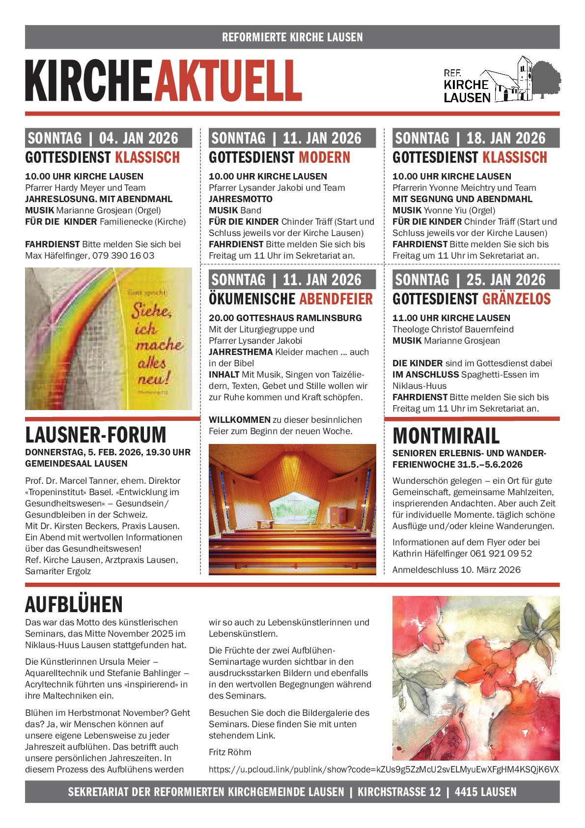 News » KIRCHE AKTUELL | Monat Januar 2026