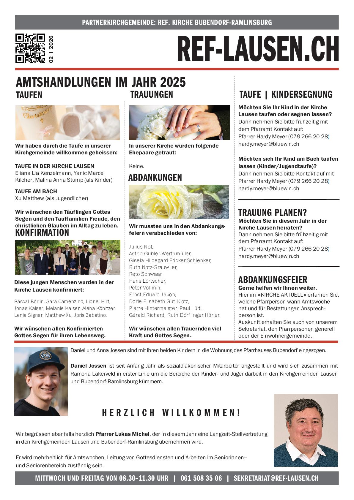 News » KIRCHE AKTUELL | Monat Januar 2026