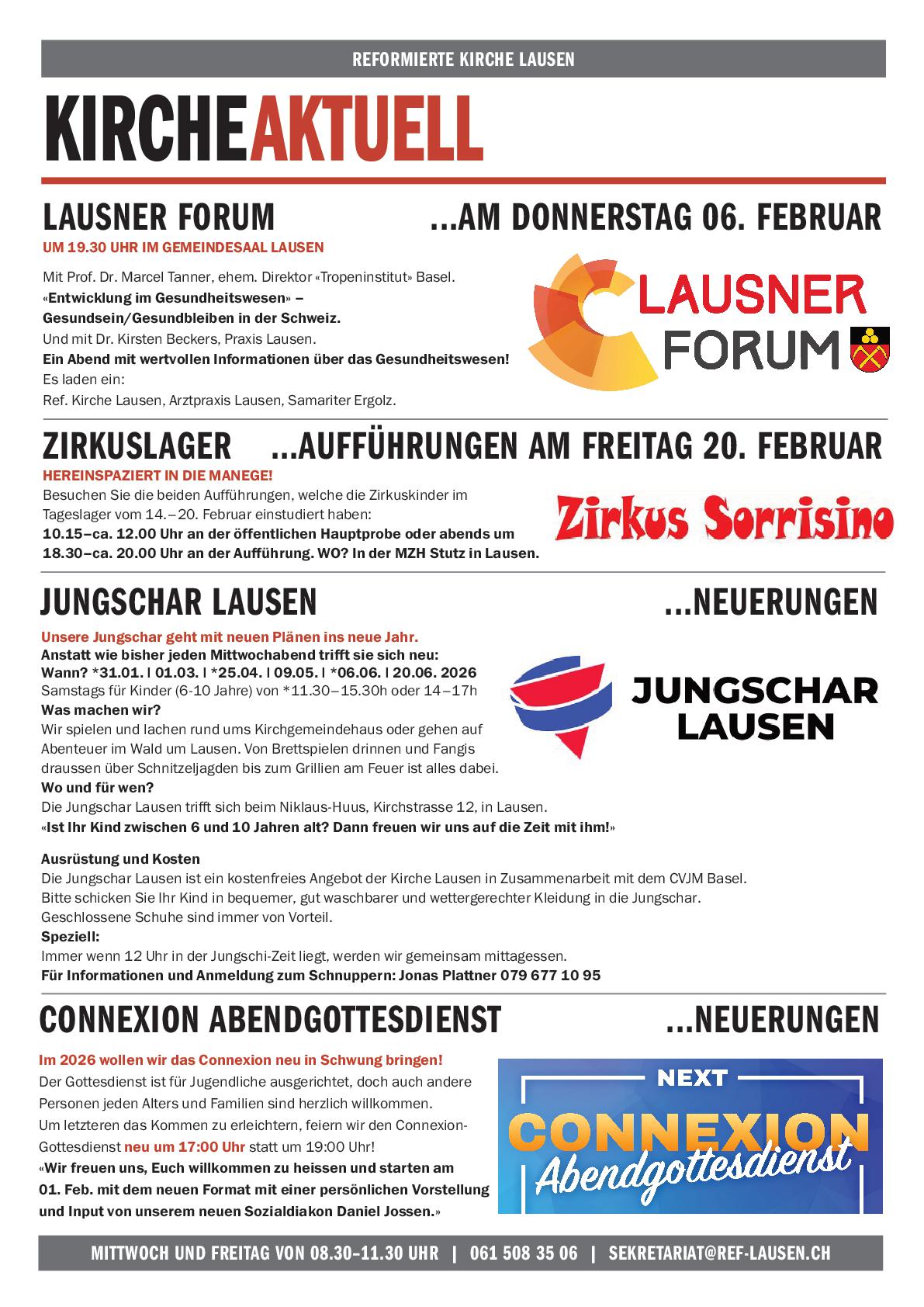 News » KIRCHE AKTUELL | Monat Januar 2026