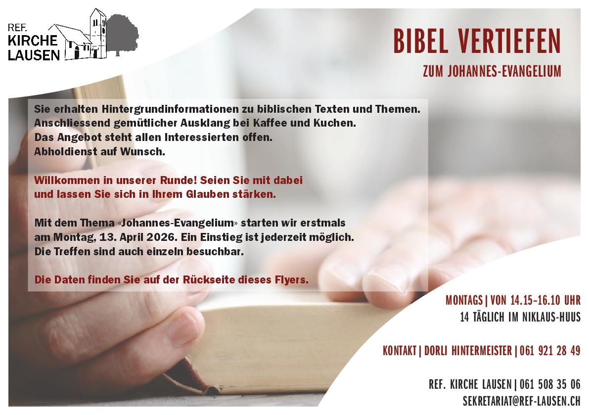 Event, Lager & Seminare » 2026-April/Mai-Bibel vertiefen (Johannesevangelium)