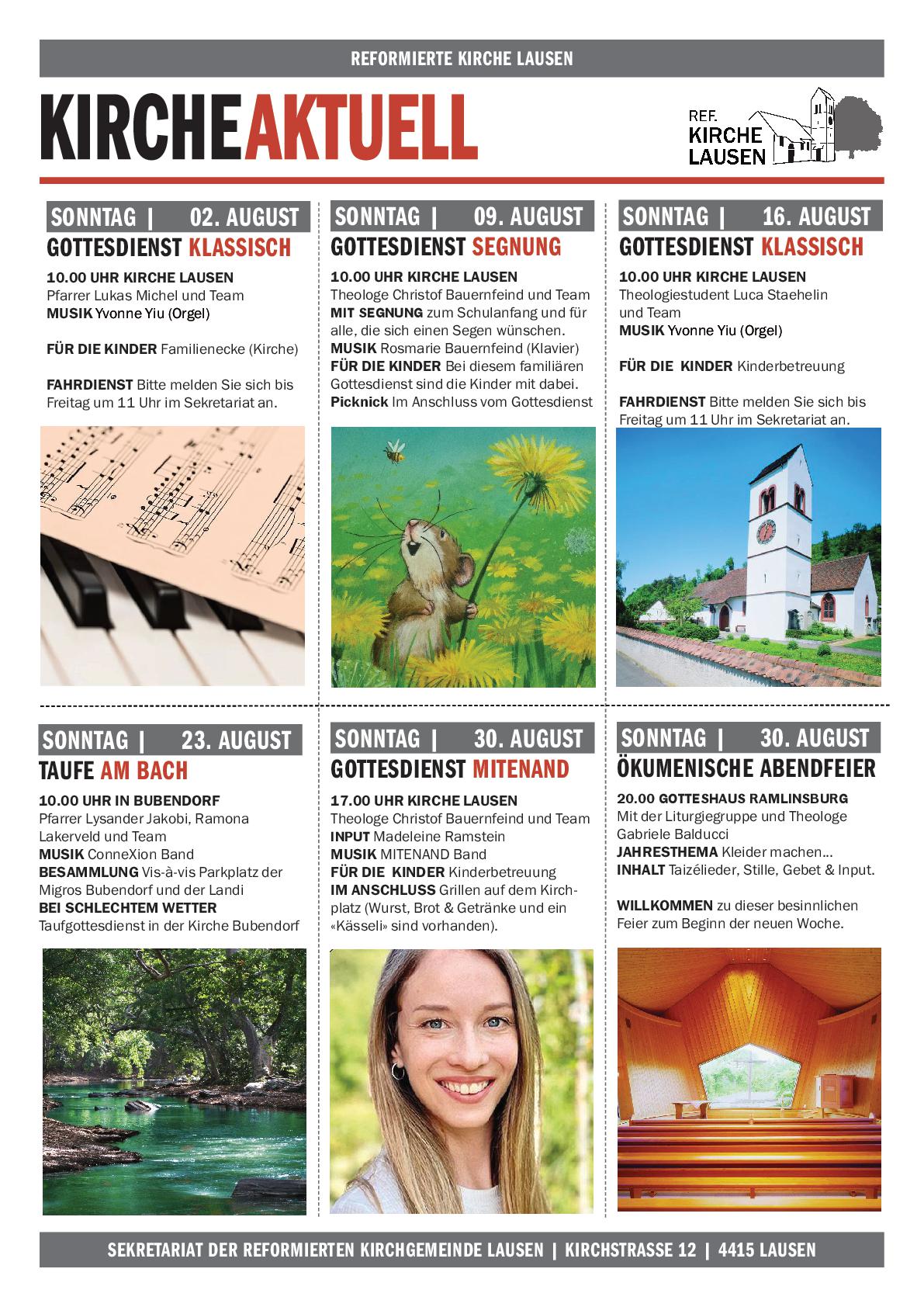 News » KIRCHE AKTUELL | Monat August 2026