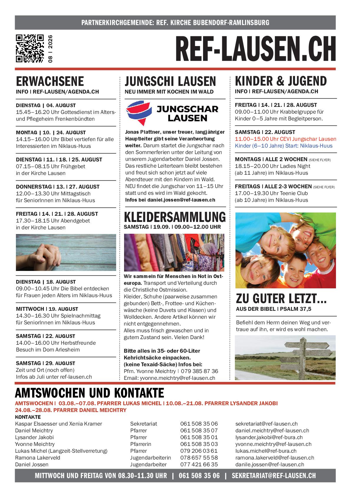 News » KIRCHE AKTUELL | Monat August 2026