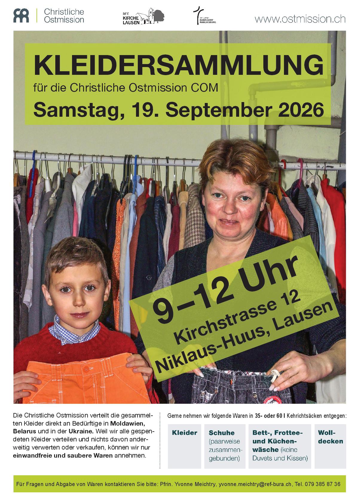 Event, Lager & Seminare » Kleidersammlung für die Christliche Ostmission