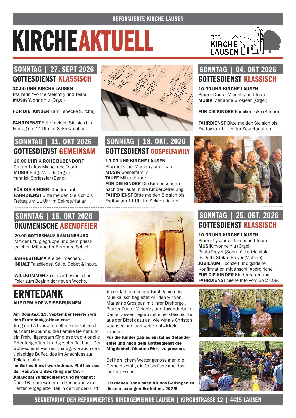 News » KIRCHE AKTUELL | Monat Oktober 2026
