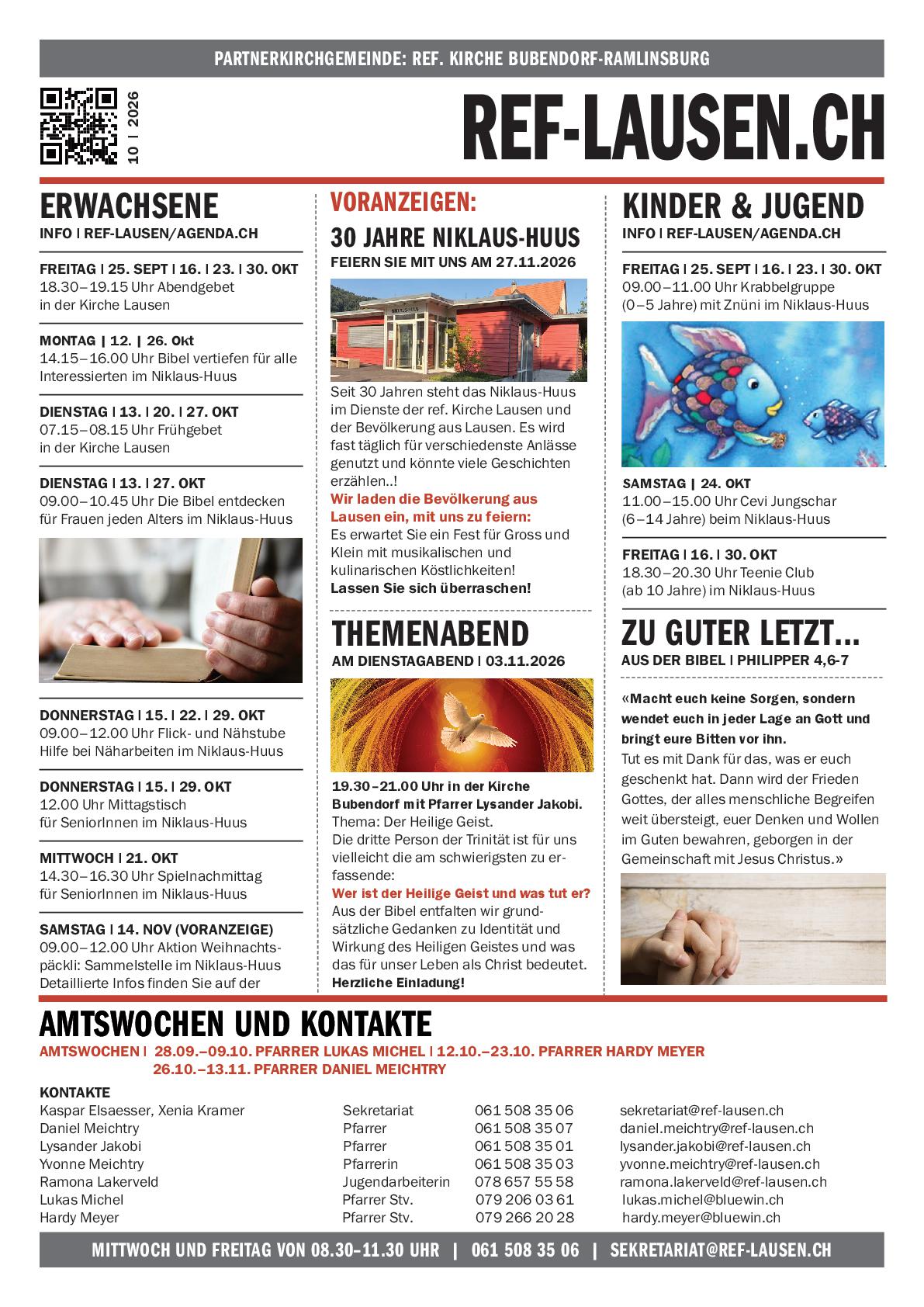 News » KIRCHE AKTUELL | Monat Oktober 2026