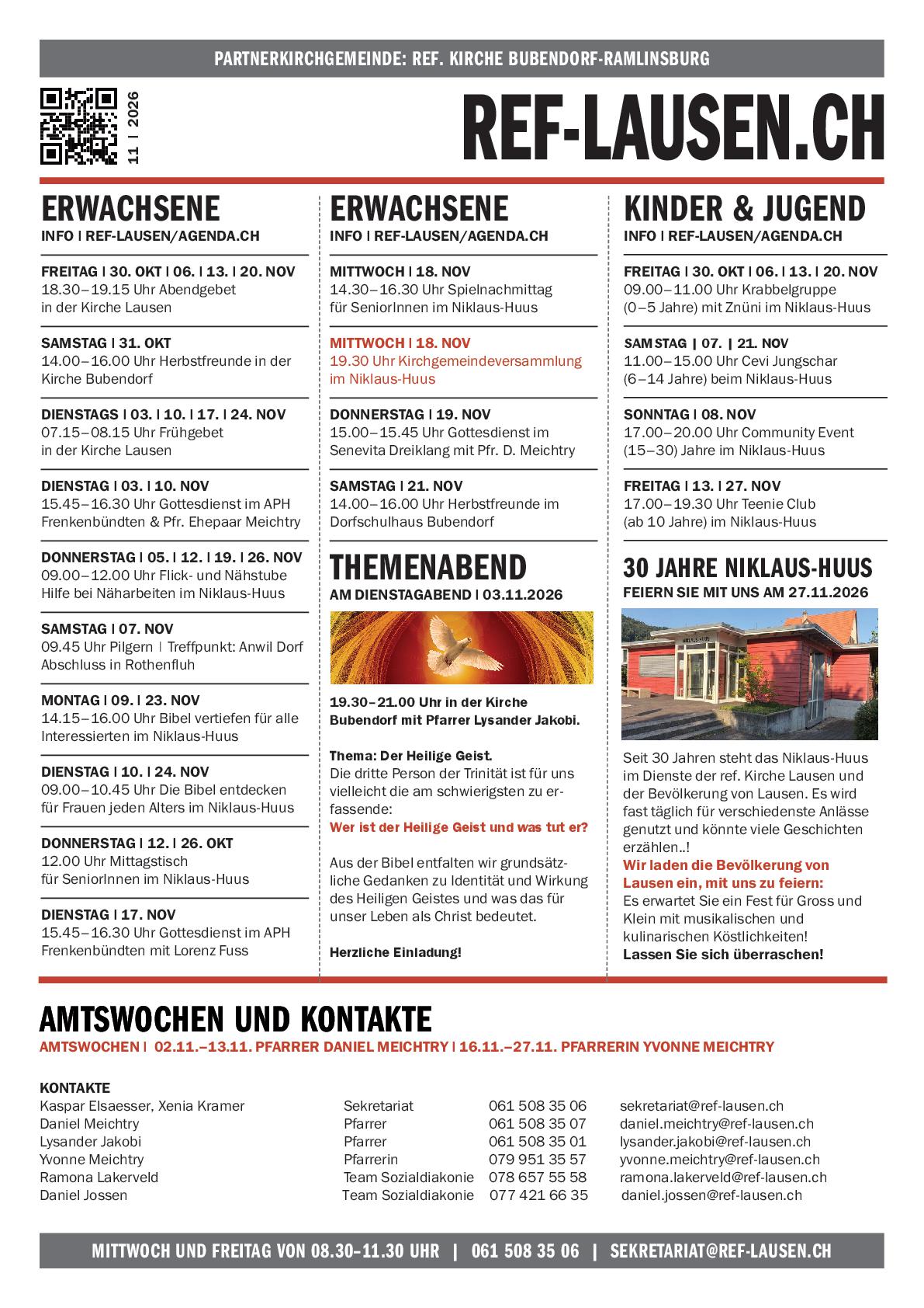 News » KIRCHE AKTUELL | Monat November 2026